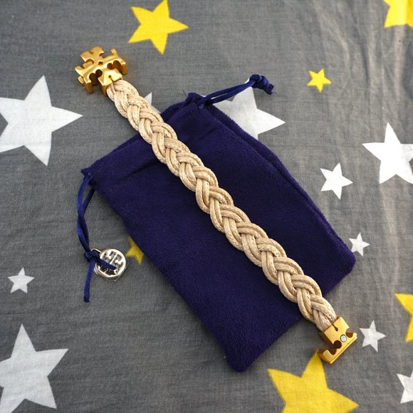 Tory Burch Fisherman Bracelet in Rolled Gold / Ivory (Brand New with Dust Bag) - Picture 5 of 7